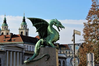 Dragon Bridge in Ljubljana, Slovenia