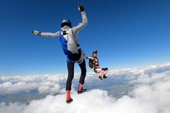 people skydiving with cameras