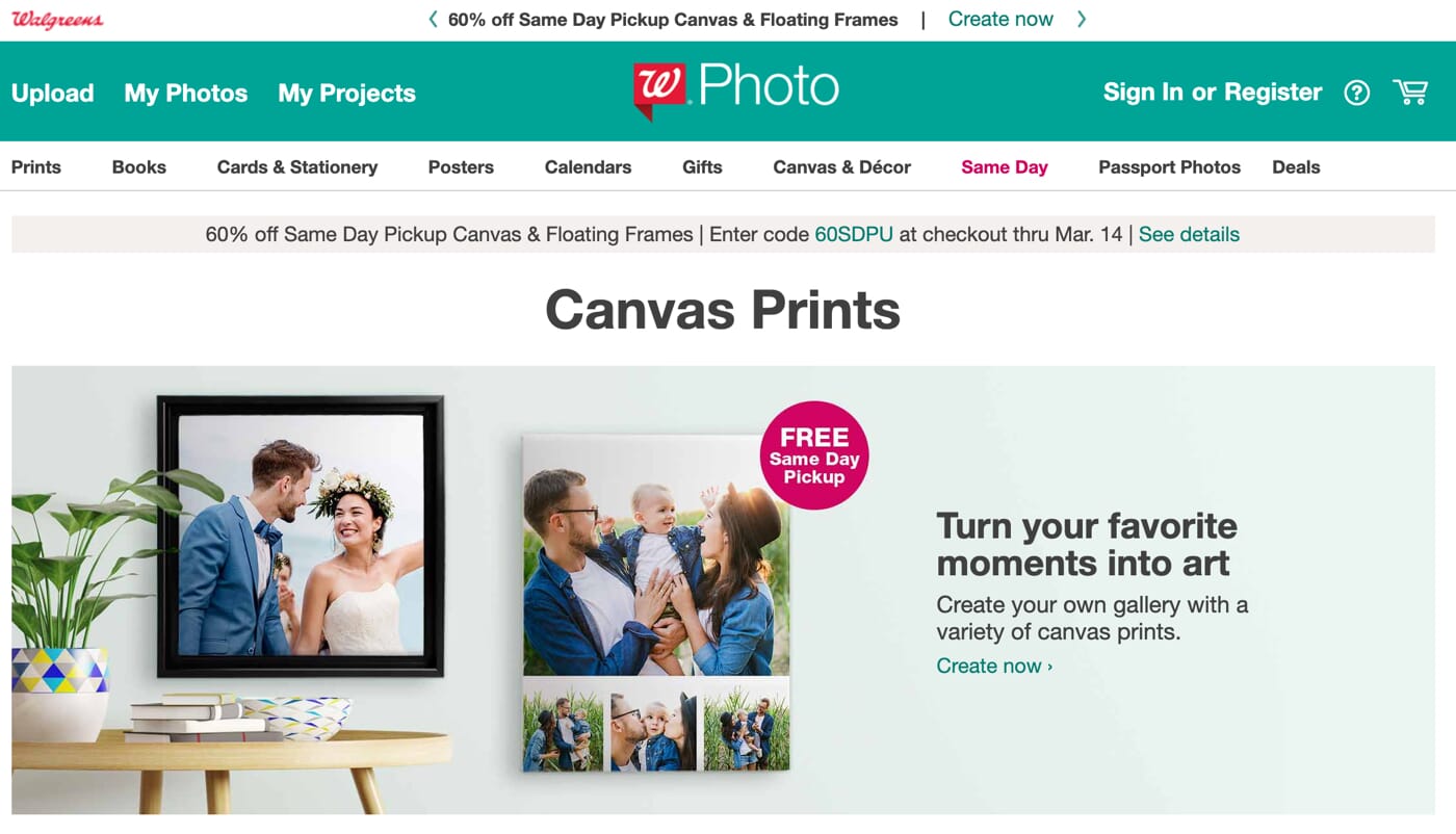 Walgreens Canvas Print Review Getting Prints From Your Local Drugstore   Walgreens Same Day Delivery Canvas 1 