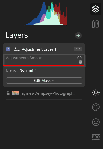 adding an amount of adjustment