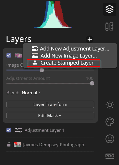 create stamped layer