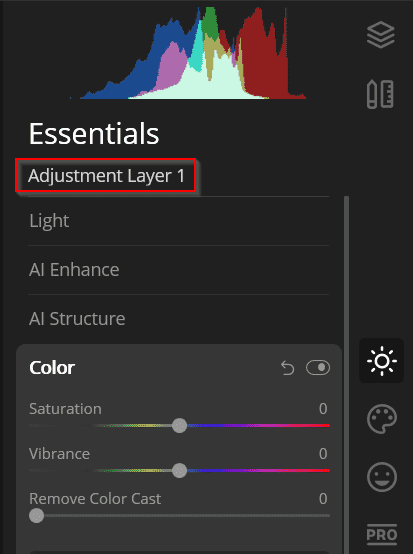adjustment options