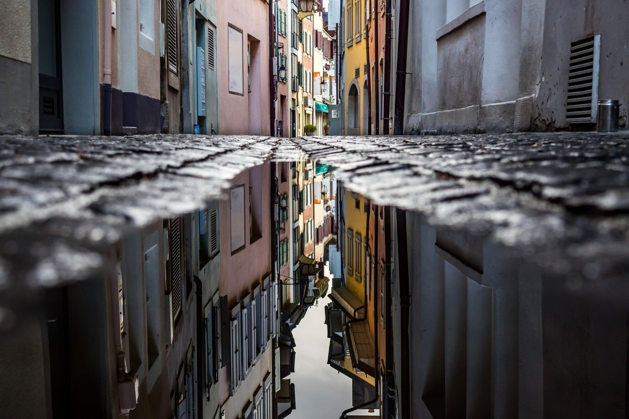 reflection of buildings in water