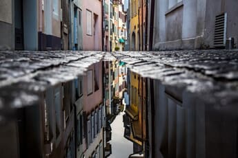 reflection of buildings in water