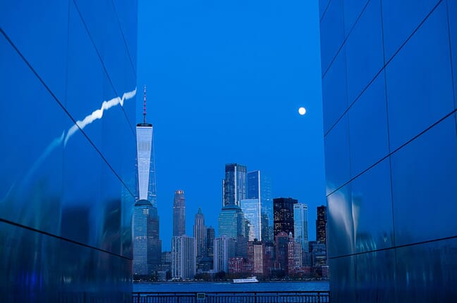 blue hour photography city skyline