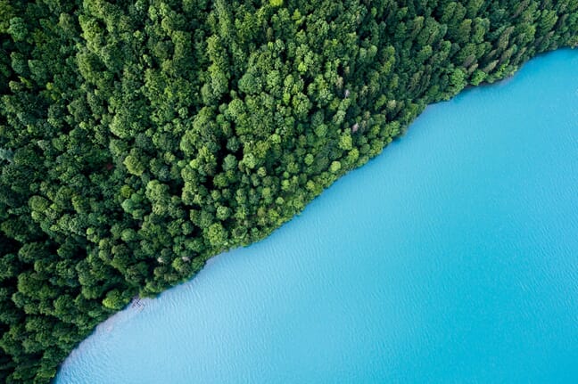 vantage point in photography aerial forest and lake