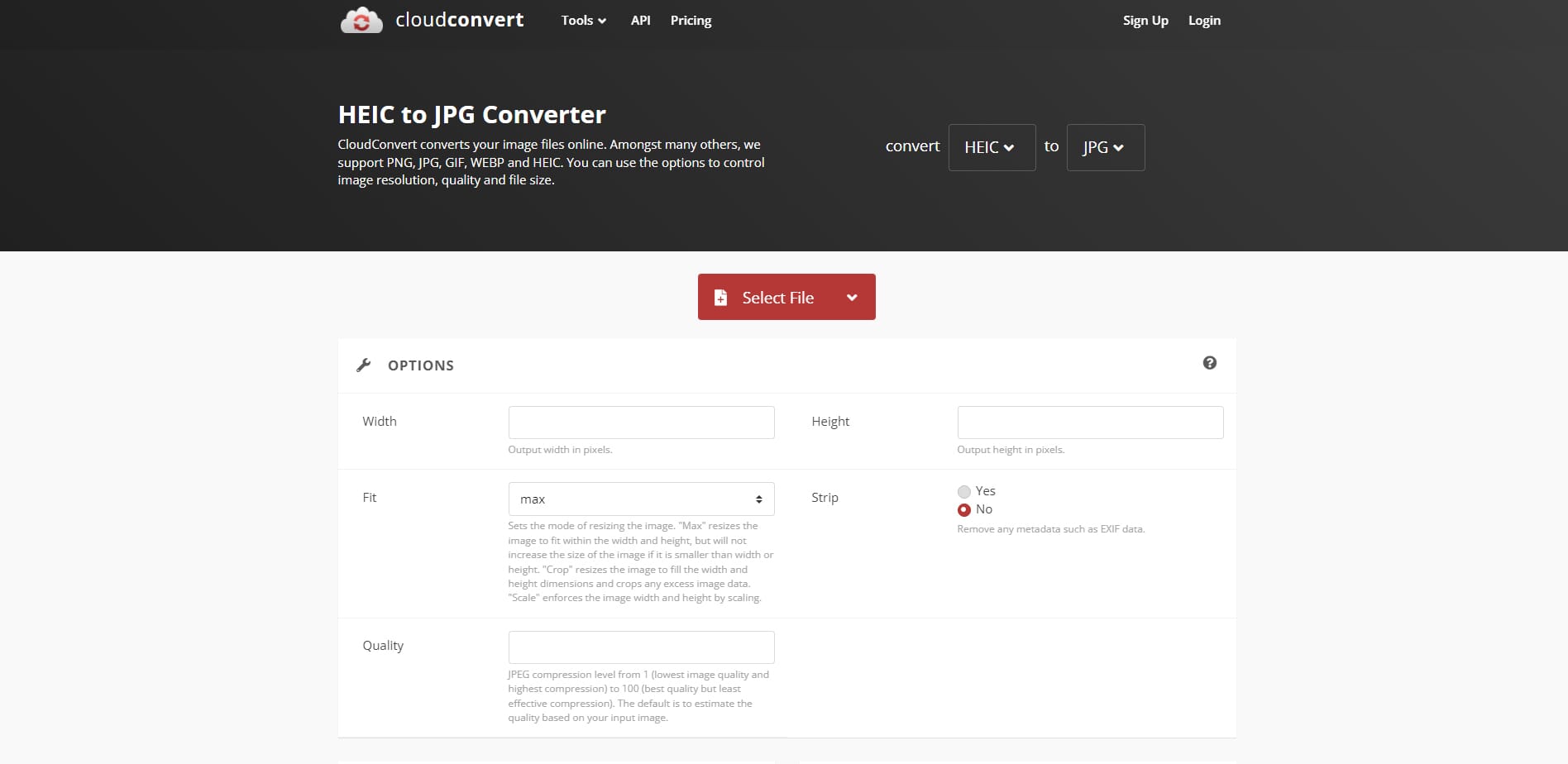 CloudConvert HEIC to JPG Converter