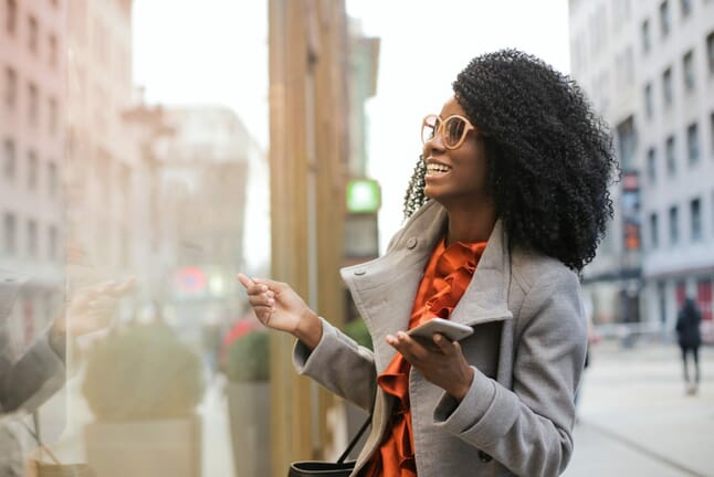 outdoor portrait with bright light in the background