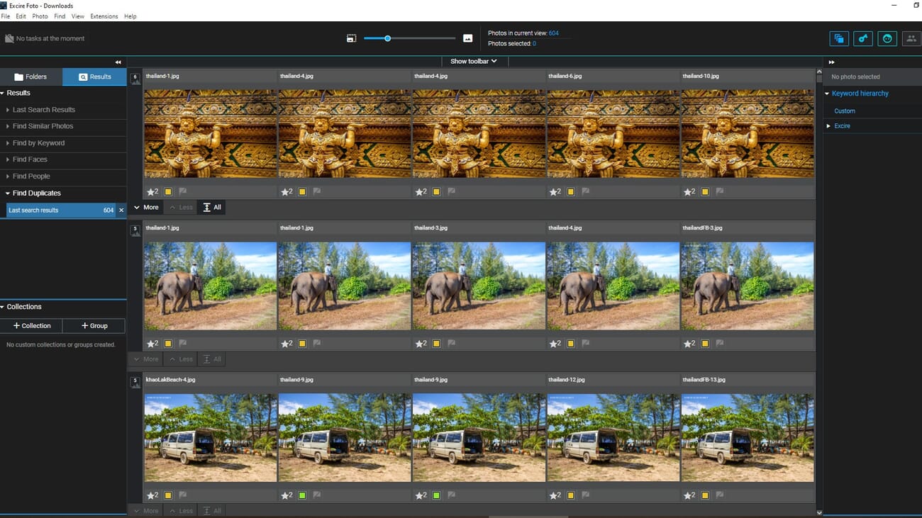 Excire Foto duplicate comparison preview