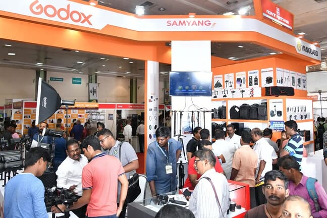 People interacting with vendors nside the Chennai Trade Center for Image Today.