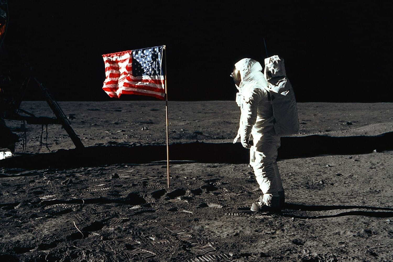 Astronaut Buzz Aldrin on the lunar surface during Apollo 11 — NASA has a long history of bringing cameras to the Moon