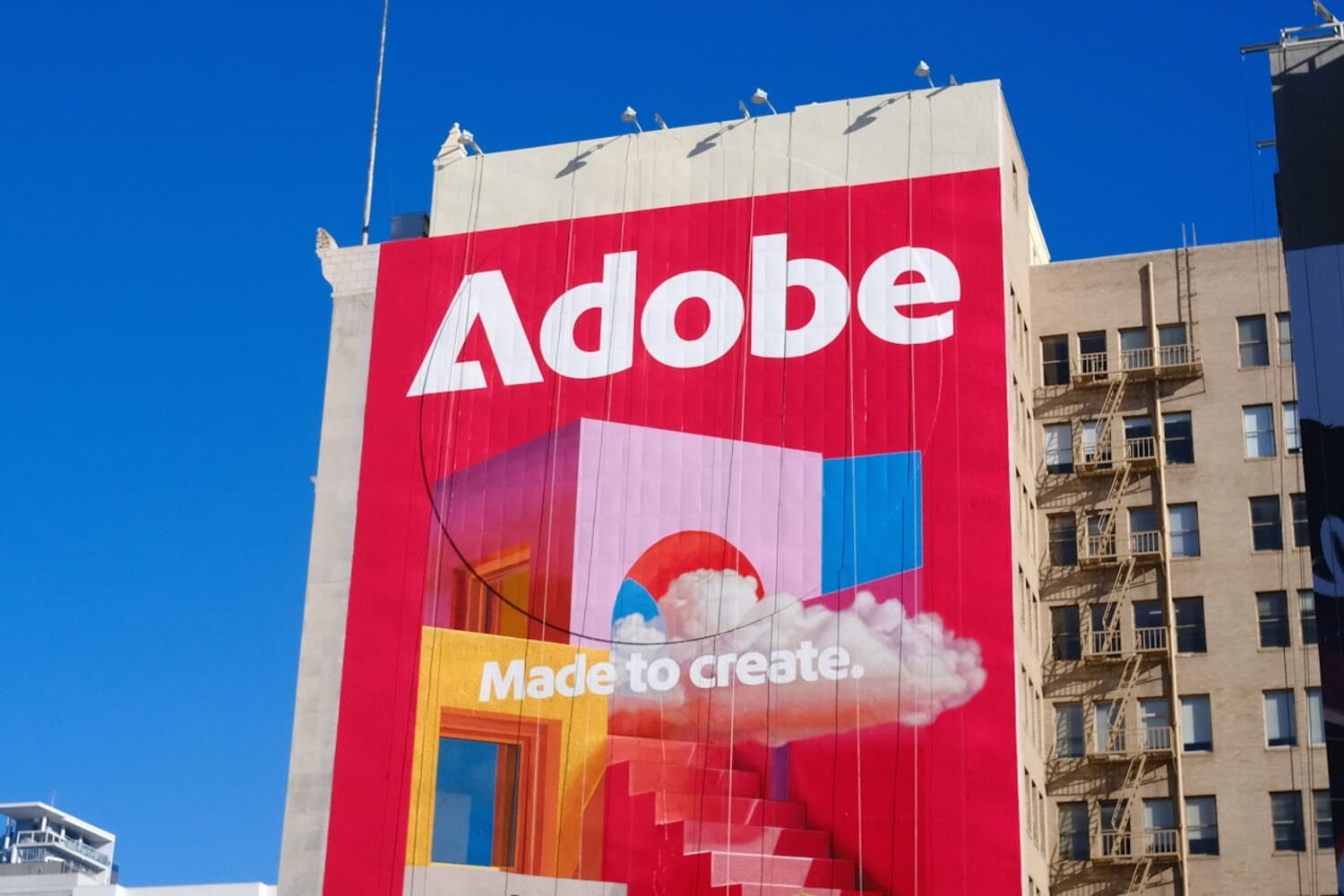 Adobe headquarters building with company logo