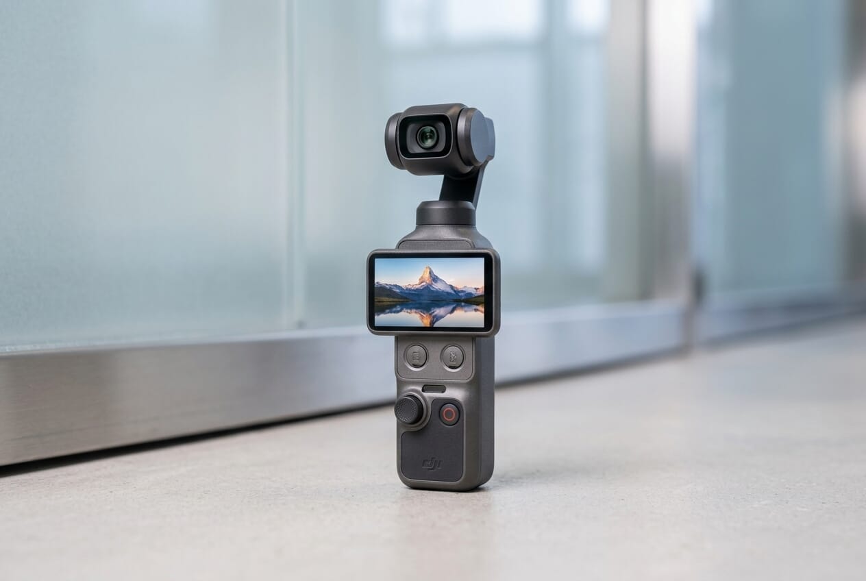 DJI Pocket 4 handheld gimbal camera — leaked design render