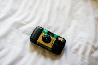 Disposable camera — the type handed out at Harry Styles Manchester concert