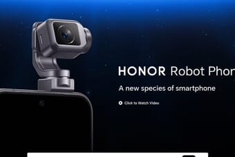Honor Robot Phone with its built-in robotic gimbal camera extended