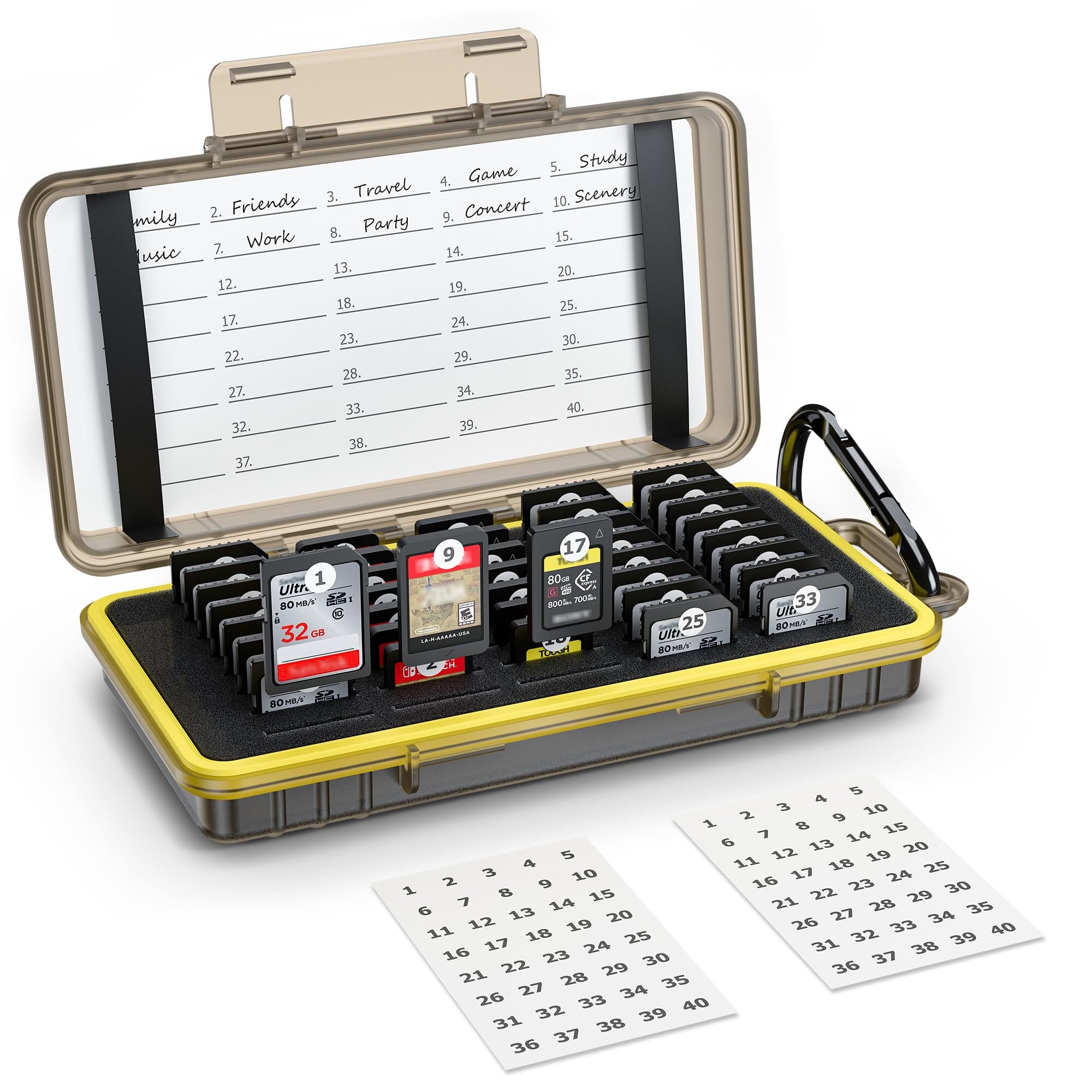 Kiorafoto 40 Slots Memory Card Case