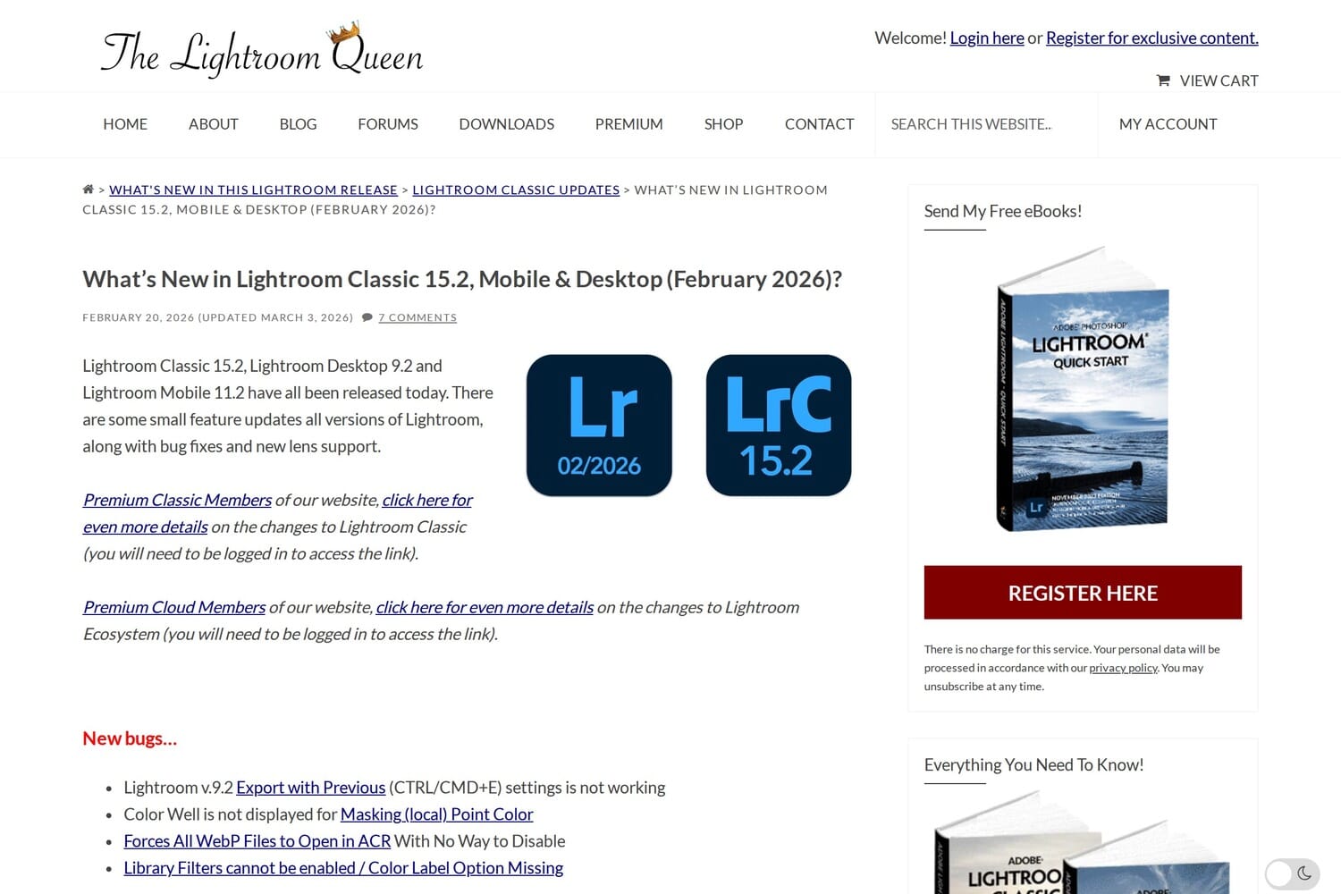 Lightroom Classic 15.2 February 2026 update overview