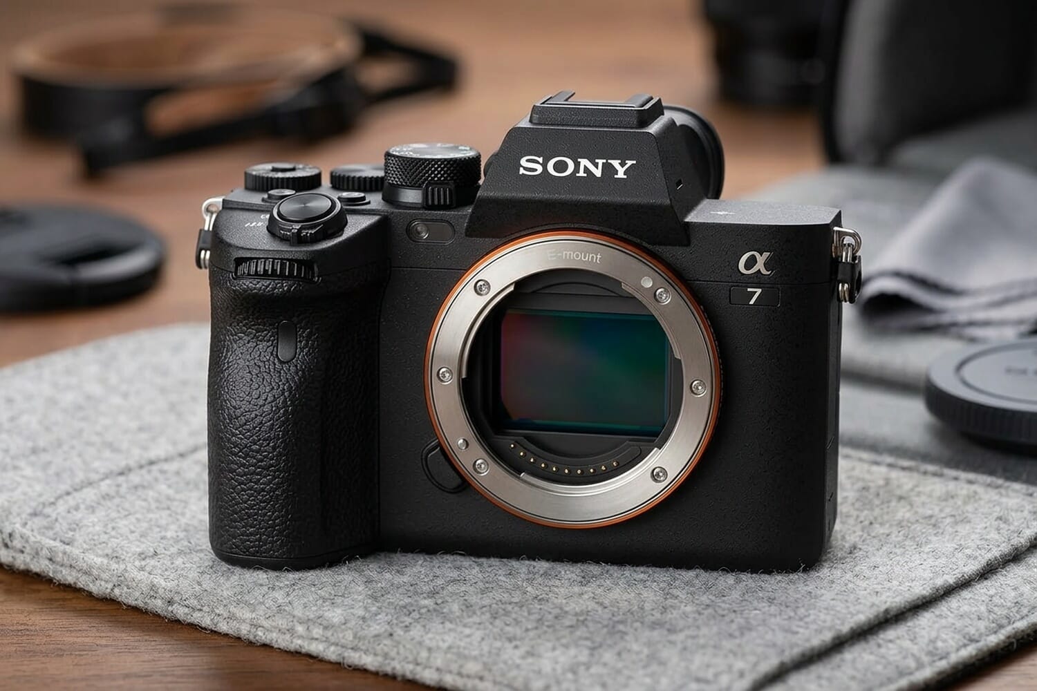 Sony Alpha a7 IV mirrorless camera body product shot