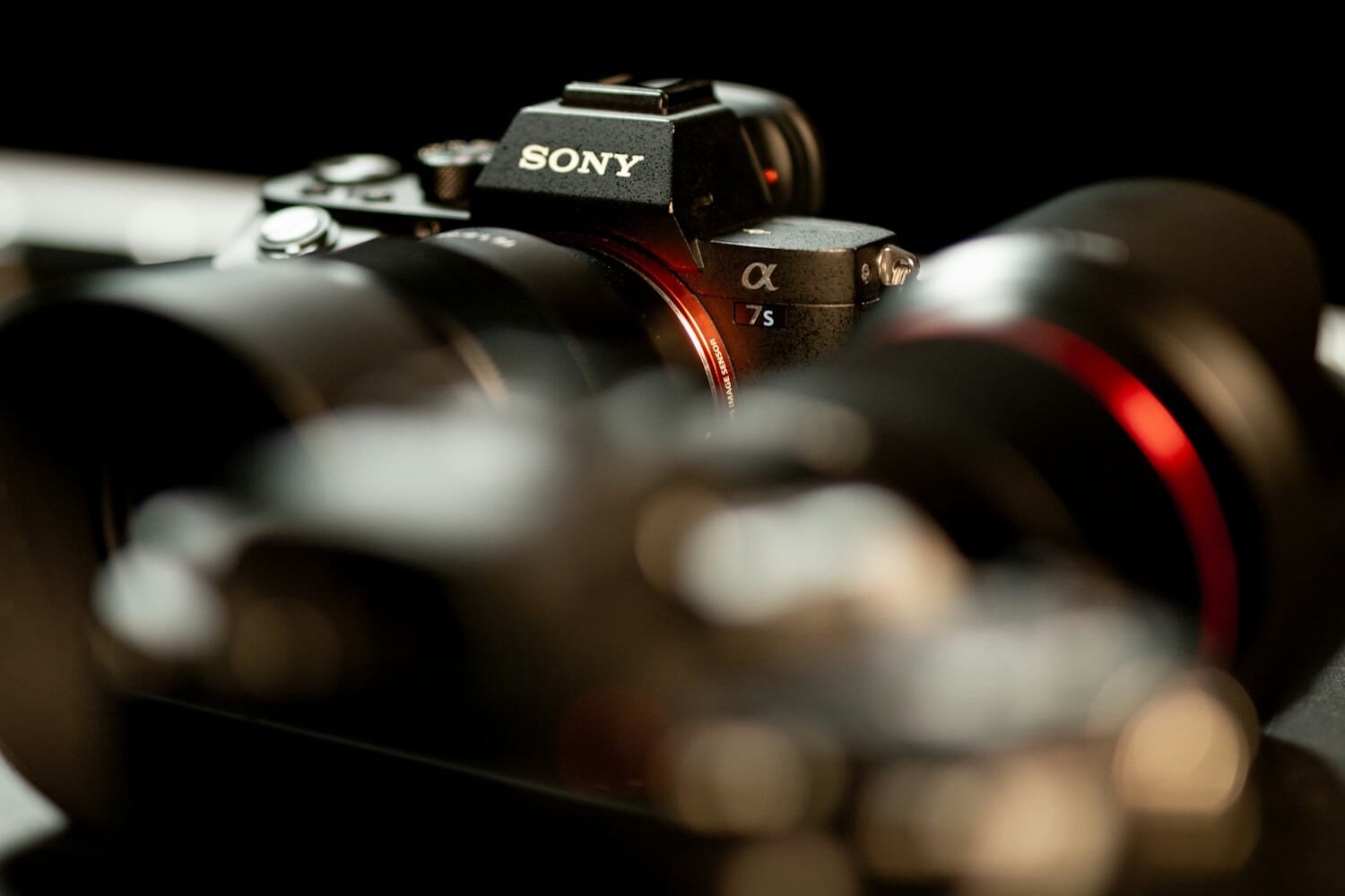 Sony Alpha mirrorless camera and lenses on display