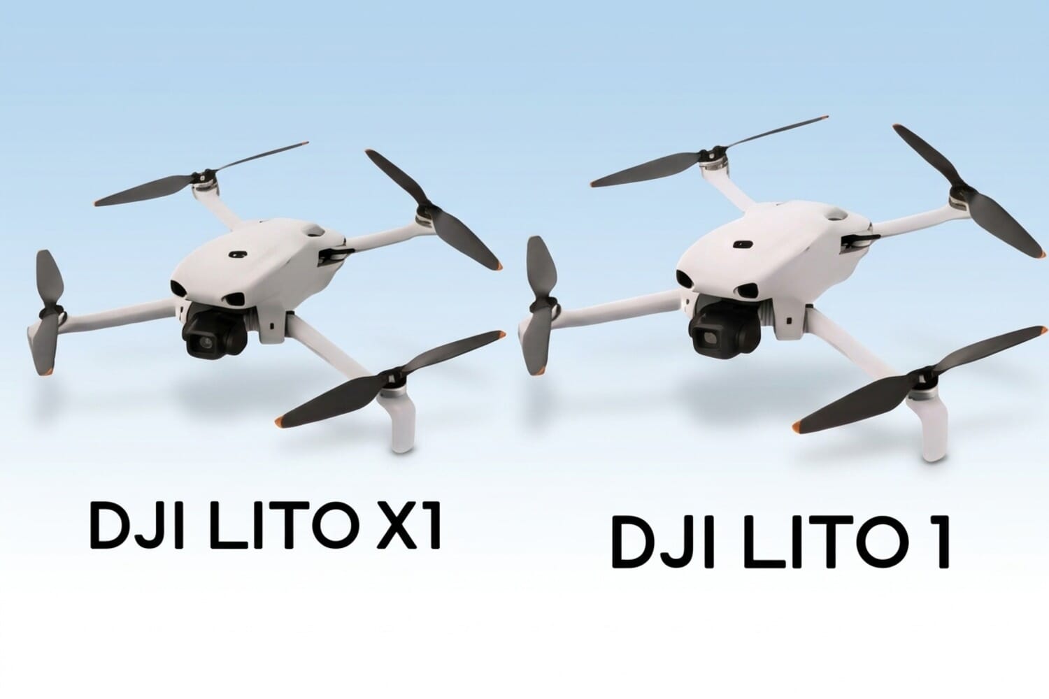 DJI Lito 1 and Lito X1 leaked product images showing both drones side by side