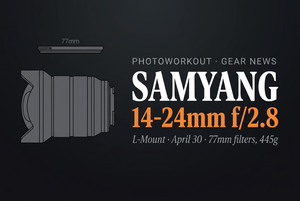 Samyang 14-24mm f/2.8 ultra-wide zoom lens for L-Mount announcement editorial hero graphic