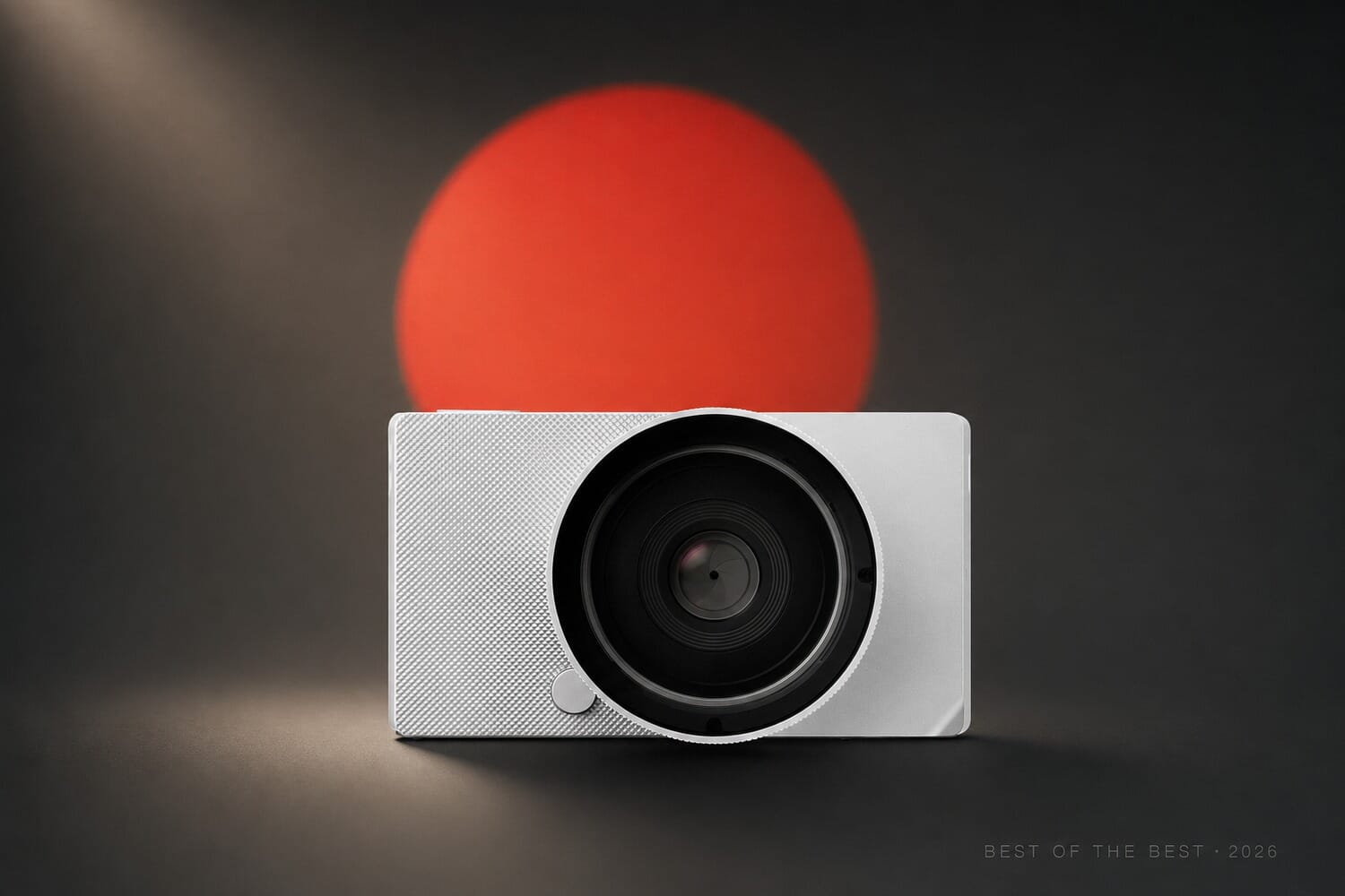 Sigma BF in silver, with a stylised red disc behind it — winner of the Red Dot Best of the Best 2026