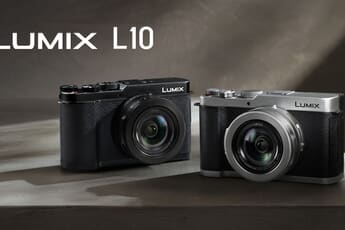 Panasonic LUMIX L10 enthusiast compact camera, black and silver versions side by side — Leica 24-75mm f/1.7-2.8 zoom
