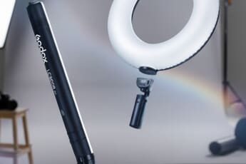 Godox LC500R Air inflatable LED stick light and LR150 Air inflatable ring light