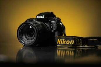 A Nikon camera — Nikon posted a record group net loss in FY2026, though its camera division stayed profitable.