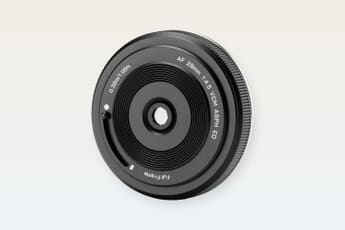 Viltrox AF 28mm f/4.5 pancake lens for L-mount, front view