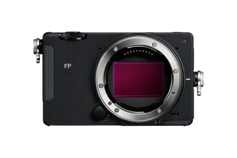 Sigma FP2, the world's smallest full-frame mirrorless camera, front view showing the L-mount and full-frame sensor